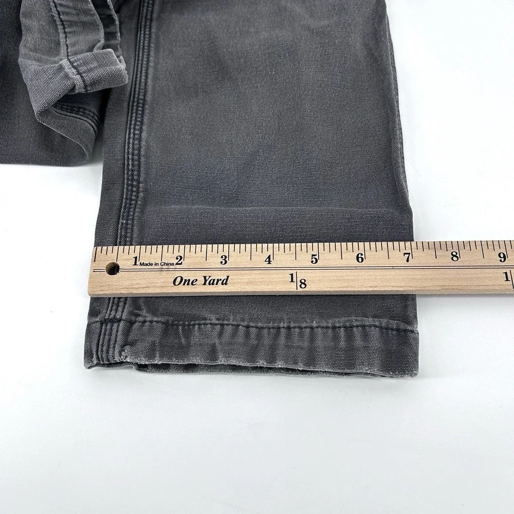Carhartt Faded Grey Work Pants 34x36 Distressed Repair Grunge Workwear Carpenter
